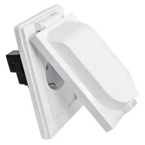 일신 둥근형 매입1구 콘센트 방적형 14038 방우덮개/매립/학교/가정용/벽콘센트/방우/매립형/방우형/욕실