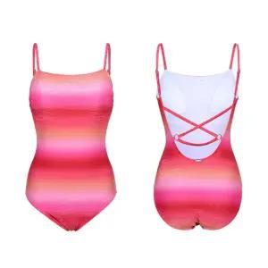 [모다아울렛][레노마수영복]여성 그라데이션 U백 원피스수영복 레드RN-LS2F315-RD_CA