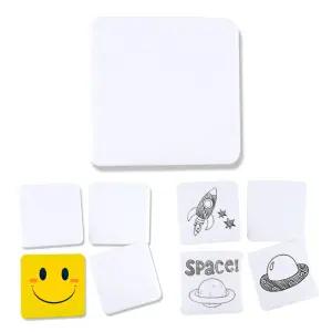 그리기 뱃지 흰색 사각형 무지 뱃지 만들기/DIY/키트/핀버튼/가정/미술/개성/학교/공예품/굿즈