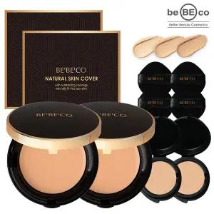 [베베코][1+1] 네추럴 스킨커버 (본품12gx2+리필12gx2+퍼프4개) / 기미커버 홍조커버 광채커버 지속커버