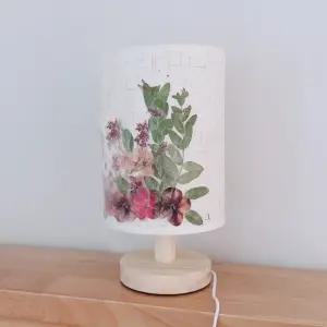 압화 DIY 원통형 테이블 스탠드 우드 램프 LED 꽃조명 무드등 취침등 공방 공예 한지등