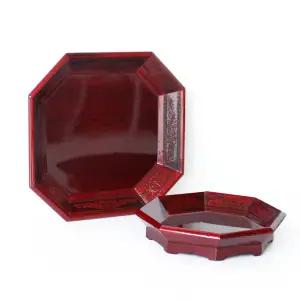 국산 전통 옻칠 팔각 쟁반 ( 나무 다도상 다과상 소반 원목 미니 찻상 한국기념품 외국인선물 )