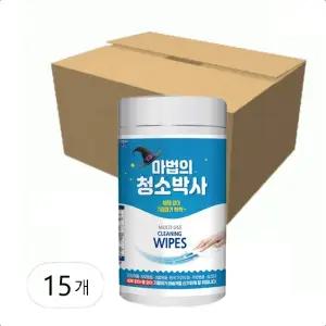 KR리빙 유한그린텍 마법의 청소박사 찌든때 기름때 청소용 대용량 150매(150mm x 180mm) 15개