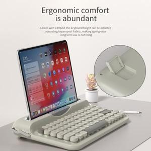 AJAZZ AF84 무선 BT 휴대용 키보드- 펑크 타자기 기계식 키보드-무선 BT 듀얼 모드 오피스 키보드