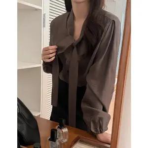 [공구우먼] 바렌차 타이 블라우스 85443 빅사이즈 여성의류