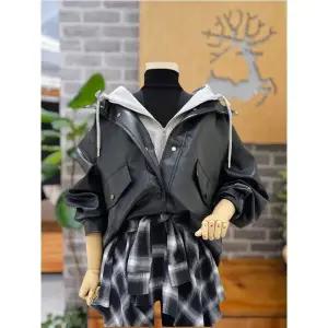 [레코브](신세계 사우스시티)후드배색 인조가죽 점퍼(LC61F3JP503X)