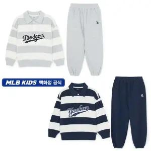 갤러리아 MLB엠엘비키즈 스포티브 바시티 럭비 스트라이프 카라 맨투맨세트