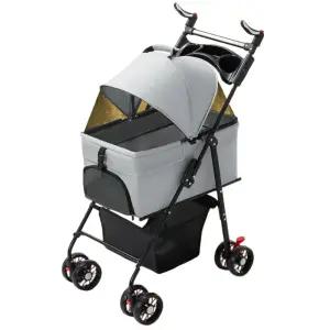 개르신 야외활동 양방향 메쉬창 강아지용 유모차/ 다견가정 수술후 카페여행시 반려견