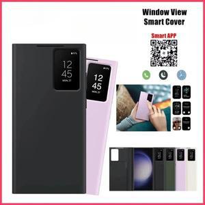 삼성 정품 갤럭시 S25 S24 S23 S22 울트라 엣지 A55 A56용 비즈니스 스마트 디스플레이 LED 뷰 윈도우 케이