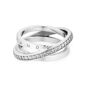 [판도라 PANDORA] 199057C01 시그니처 크로스오버 파베 트리플 밴드 실버 반지