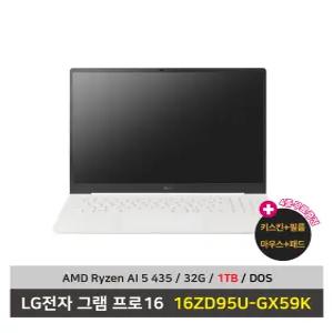 LG전자 그램 프로16 노트북 16ZD95U-GX59K AMD AI 5 SSD1TB교체/32G 마우스+패드+키스킨+필름 - KW