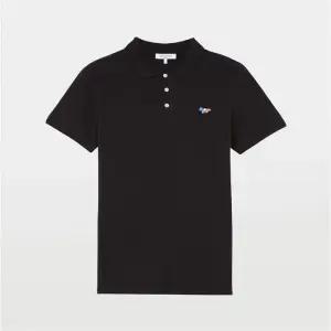 메종키츠네 트리컬러 폭스 패치 폴로 반팔 티셔츠 AM00200KJ7002 BK