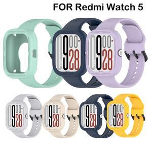 레드미 워치 5 스마트워치 밴드 교체용 실리콘 스트랩 동일 색상 시계 케이스