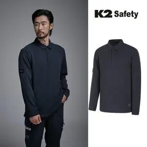 K2 세이프티 [발열제품] TS-A5201 간절기 난연 원단 카라 긴팔티셔츠[네이비]