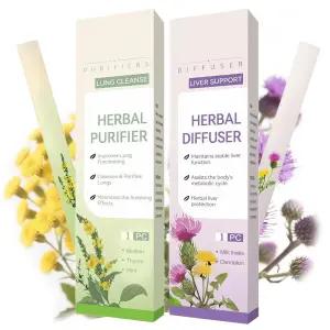 2 PCS 허브 디퓨저 펜 금연 멀린 민트 추출물 폐 정화용 타임 구강 공기 상쾌 호흡 개선 및 스트레스 를