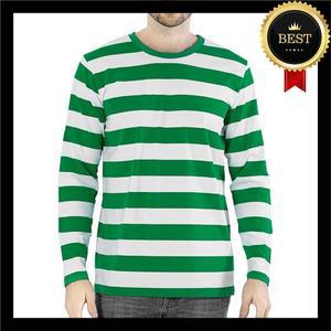 재미 있은 3D 줄무늬 인쇄 남자 티셔츠 봄과 가을 캐주얼 오-넥 긴 소매 패션 편안한 느슨한 탑 의류