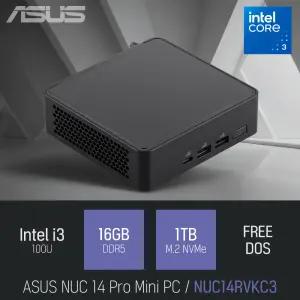 ⓒ ASUS NUC 14 Pro Mini PC NUC14RVKC3 i3-100U 16GB 1TB / 인강용 사무용 산업용 미니PC