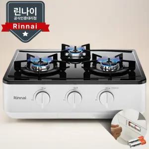 린나이 가스레인지 3구 과열방지 자동불꽃조절 LNG 펄화이트 INFW3020W