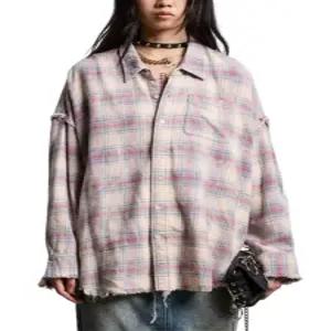 아이유셔츠 핑계고 체크 오버핏 루즈핏 커플룩 커버업셔츠 파스텔 남녀공용 여자남방