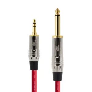 HDTOP 국산 메탈 3.5스테레오 TO 5.5모노 케이블 레드 3M HT-TP4205