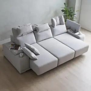 루엔 모션소파  전동 리클라이너 4인용  패브릭 쇼파 기본형 [무료배송]