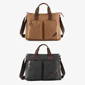 [제이커머스]남자 캔버스 토트 크로스백 여행 출근룩 데일리 가방 캔버스숄더백 남자크로스백 남자대학생가