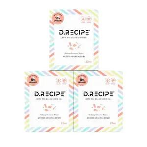 디레시피 세안이 필요없는 순한 클렌징티슈 22매 x 3개