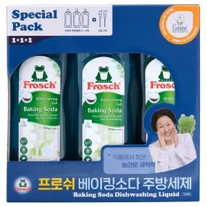 프로쉬 베이킹소다 주방세제 1L 3개 + 펌프 2개