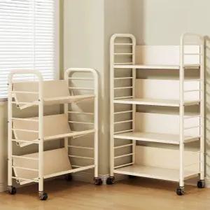 이동식 수납형 책장 스탠딩 북카트 북웨건 틈새 수납