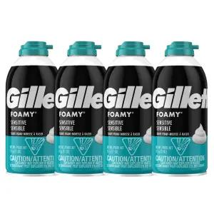 질레트 포오미 센서티브 쉐이빙 폼 311g , 4개 대용량 면도 거품 크림 젤