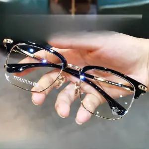 블루라이트 차단 다초점 누진 렌즈 스마트 노안 돋보기 안경 근거리 원거리 조절 가능한 금속테 남녀공용