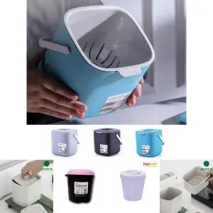 파스텔 라운딩 음식물쓰레기통 다용도 쓰레기통 음식물 물빠짐 바구니/용기/배출/거름통/휴지통/밀폐형