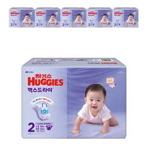 하기스 NEW 맥스드라이 밴드형 기저귀, 2단계 공용 58매, 3팩, 2개(348매)