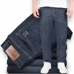 Black Eagle (블랙이글) 남자 카고 청바지 건빵 포켓 스판 데님 팬츠 스트레이트핏 (정품)