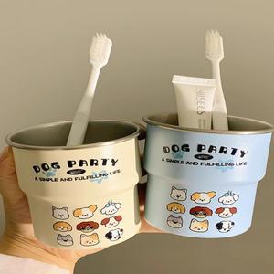 귀여운 강아지 스테인리스 칫솔컵 만화 캐릭터 양치컵 높은 미적 가치 커플 세면컵 욕실용품