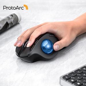 ProtoArc EM01 NL 무선 트랙볼 마우스 PC iPad Mac Windows 3 장치 연결용 충전식 Bluetooth 2.4G 인체공학