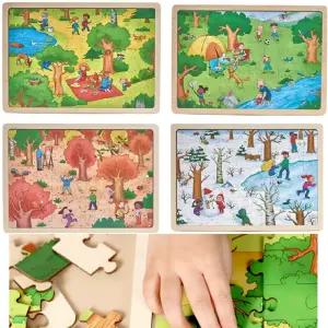 어르신 기억력 인지발달 100피스 사계절 퍼즐 눈손협응력 가성비 자존감UP 두뇌발달 추천