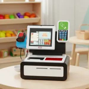 리틀타익스 퍼스트 계산대놀이 바코드 포스기 소꼽놀이 화폐공부 가게 마트 캐셔 역할놀이