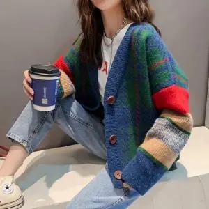 엣지 WN80DA57 도톰 여성가디건 컬러풀 봄 가을 여자 가디건