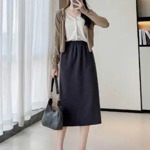 여자 GE34AI71 직장인 출근 룩 미디 롱 스커트 밴딩 정장 치마