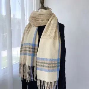 남여공용 겨울 간절기 목 따뜻한 체크 무늬 머플러