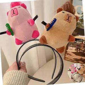 쓸없선 카피바라 집게 머리띠 헤어 띠 핀 밴드 인형 쓸없선