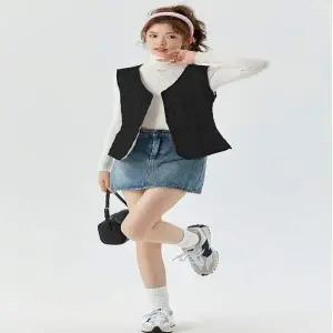 여성 HX34TL30 3컬러 겨울 보온성 좋은 털안감 V넥 조끼 베스트