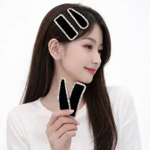 블링 큐빅 벨벳 대왕 똑딱핀 데일리 빅사이즈 헤어핀 머리핀 단체 대량