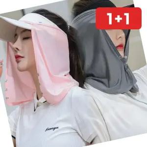 얼굴가리개 골프 자외선차단 쿨 마스크 여름 모자 그늘막 (1+1)