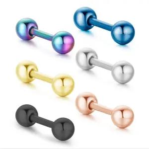 써지컬스틸 아령 볼 피어싱 3mm 기본 바벨 귀걸이 블랙 실버 골드 로즈골드