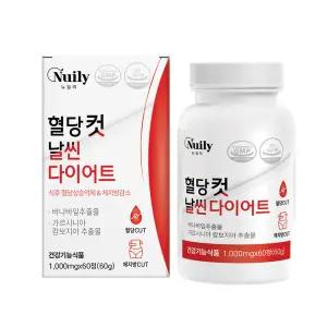 [원쁠원] 뉴일리 혈당컷 날씬 다이어트 1000mg(x2개) 가르시니아 바나바잎 추출물 체지방 컷 식후 혈당 상승 억제 체지방 감소
