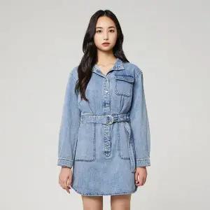 [버커루]여성 오버핏 원피스 M톤 벨티드 B215DO997P _P402164174