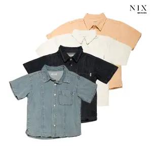 [NIXKIDS]유니) D/L톤 코튼컬러 다잉 세미오버핏 반팔 셔켓FKRMCJV710P