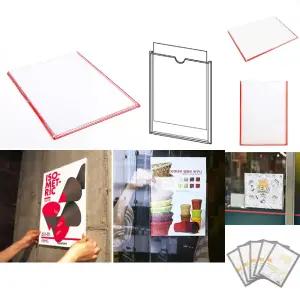 A4 부착식 투명 안내판/메뉴판/벽걸이/업소용/월프레임/안내/정리/케이스/가격표/게시물/아크릴/포켓/벽면
